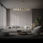 Kristy Crystal Chandelier LED Elliptical Glass/Metal Gold Living Room
