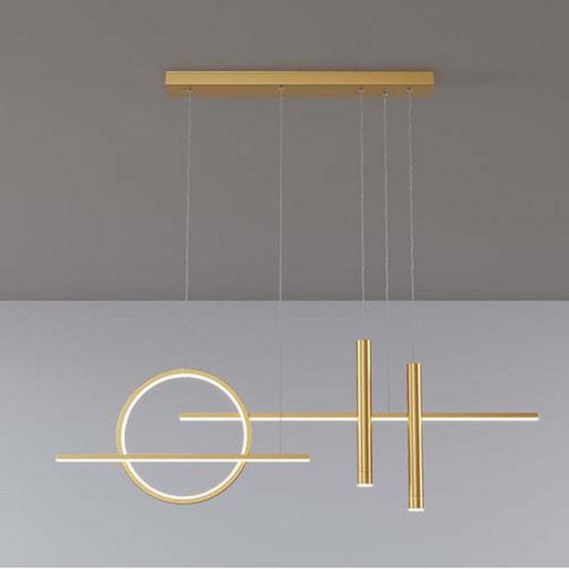 Arisha Minimalism Led Pendant Light, Irregular Ring, Black/Glod