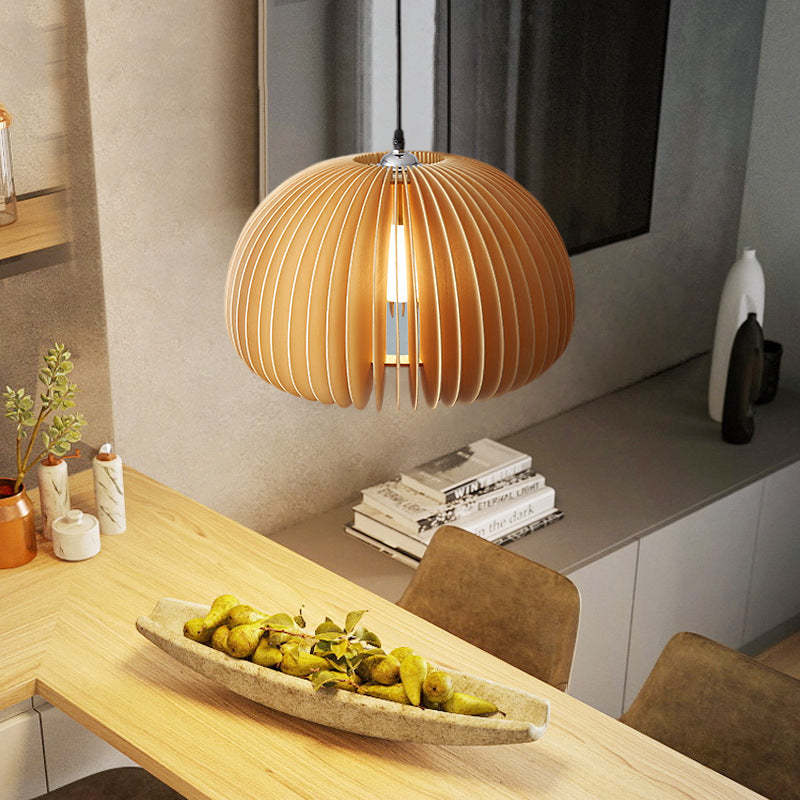 Muto Pumpkin Pendant Light, Wood
