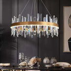 Kristy Modern Crystal Ring Chandelier Black&Gold