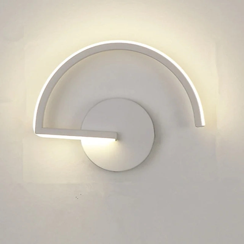 Arisha Minimalist Linear Semicircular Metal Decor Wall Lamp