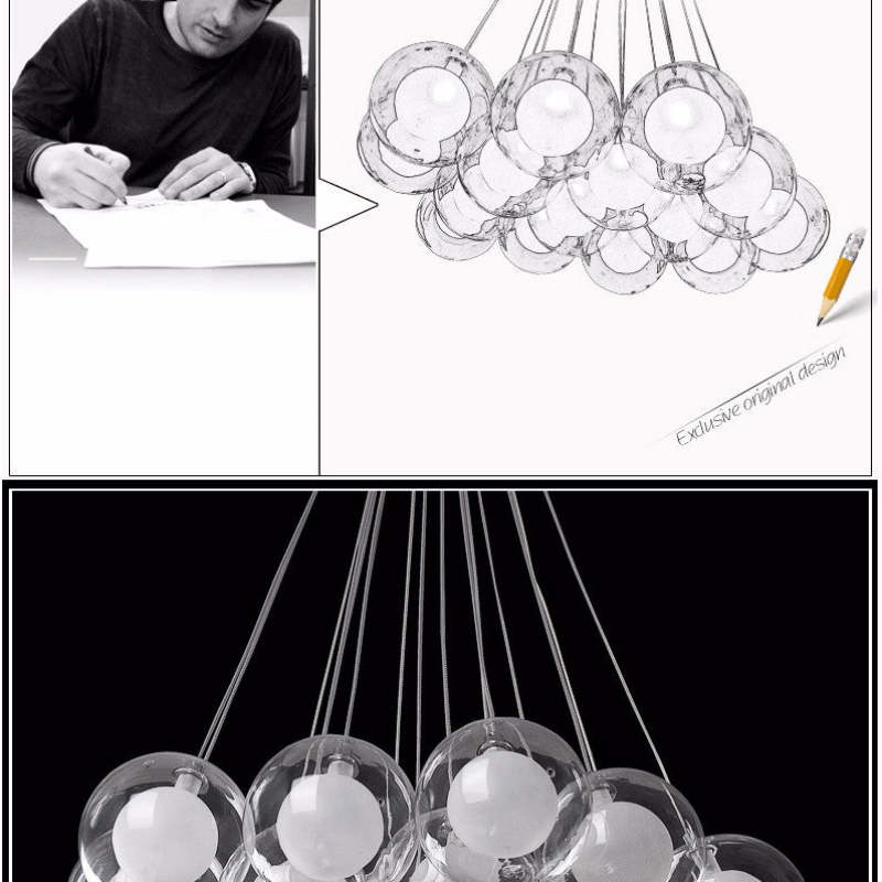 Valentina Modern Bubble Pendant Light, 5 Style