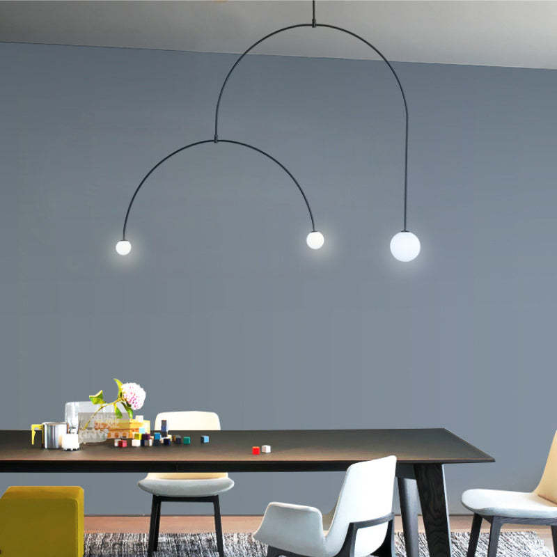 Arisha Minimalist Linear Mobile Pendant Light, Black