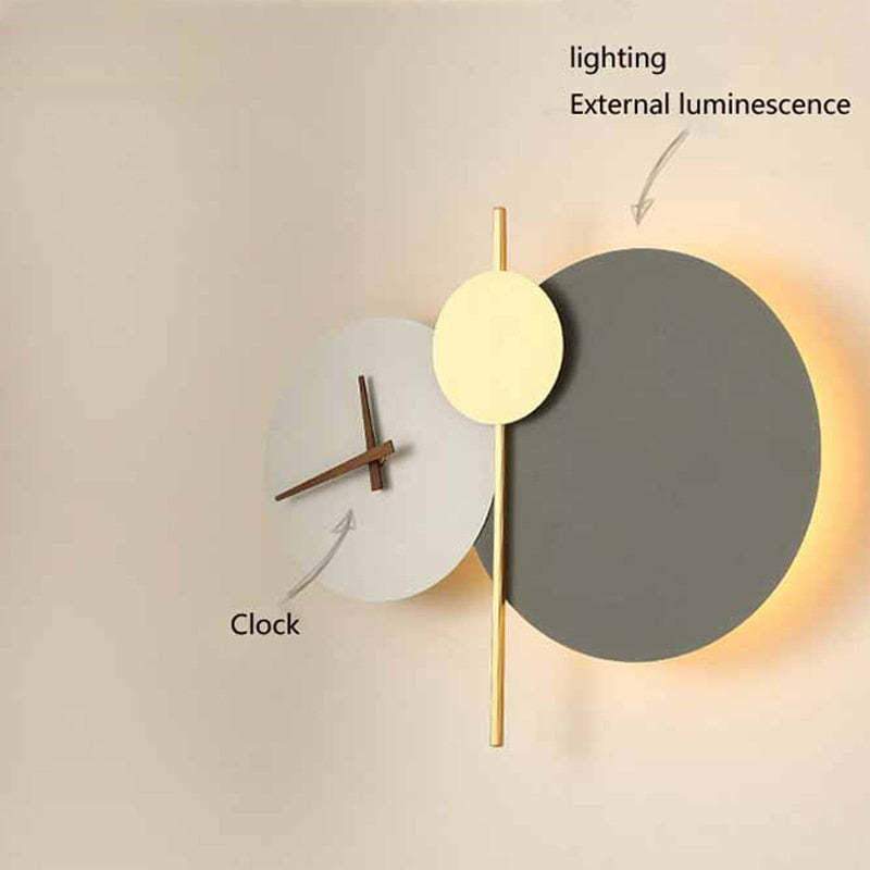 Arisha Modern Clock Metal Painted Wall Light LED Light Bedroom