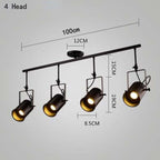 Silva Vintage Adjustable Semi-Flush Mount Ceiling Light, Black