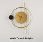 Arisha Wall Lamp Clock, Black & Gold