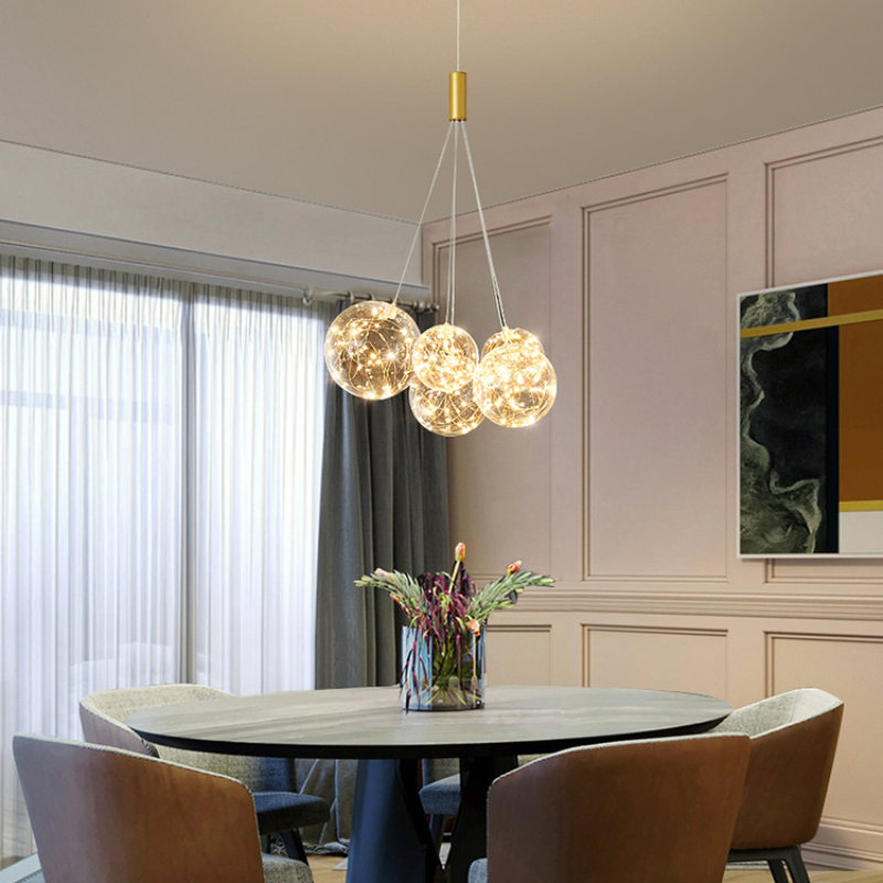 Valentina Glass Globe Bubble Pendant Light LED Stary