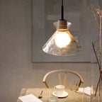 Arisha Minimalist Geometric Glass Pendant Light, Dining Room