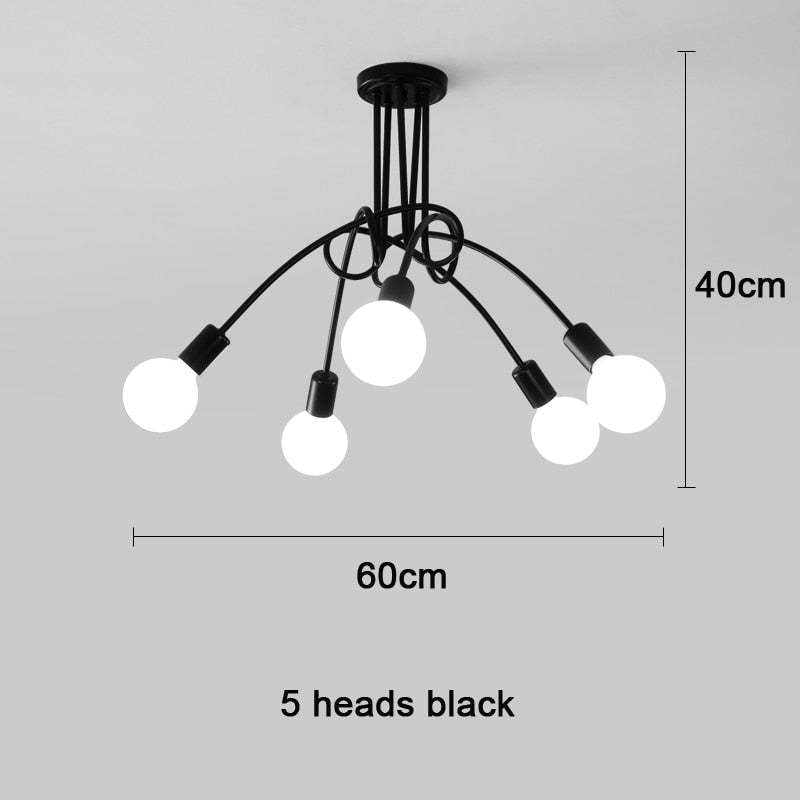 Arisha Modern Linear Curve Metal Ceiling Light, Dining Room/Living Room