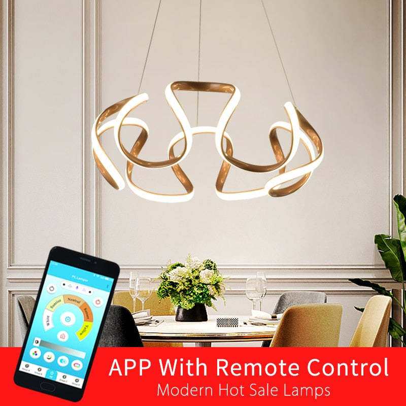 Clyra Modern Irregular Flower Pendant Light, 3 Colors