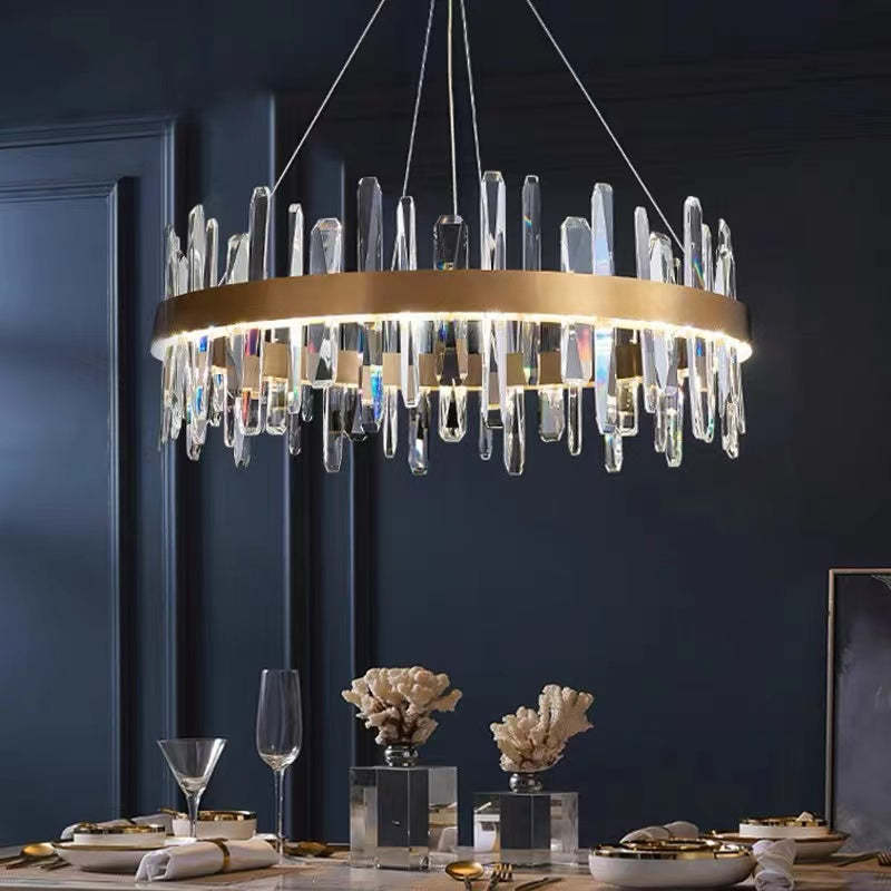 Kristy Modern Crystal Ring Chandelier Black&Gold