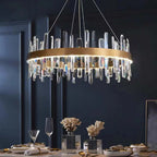 Kristy Modern Crystal Ring Chandelier Black&Gold