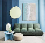 Textured Coastal Minimalist Art Turquoise Wave Sand