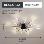 Wesley Flush-Mount Ceiling Light Fireworks, Black/Gold - product image 14