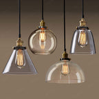 June Industrial Glass Pendant Light Clear/Amber/Smoke Grey