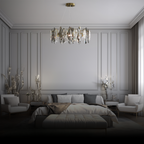 Kristy Crystal Chandelier LED Elliptical Glass/Metal Gold Living Room