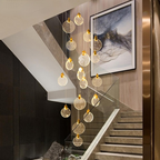Kristy Luxury Circular Ripple Round Crystal Golden Chandelier