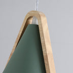 Valentina Modern Cone Pendant Light, Wood/Metal