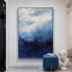 Deep Blue Seascape Abstract Oil Painting