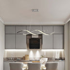 Arisha Modern Wavy Metal/ Pendant Light, Chrome/Gold