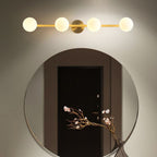 Valentina Retro Globe Linear Metal/Glass Wall Lamp, Gold, Bathroom