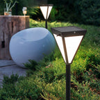 Ray Modern Metal Tapered Solar Outdoor Path Light, Black