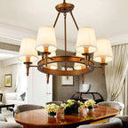 Silva vintage Ring Metal/Fabric Chandelier, Black/Copper
