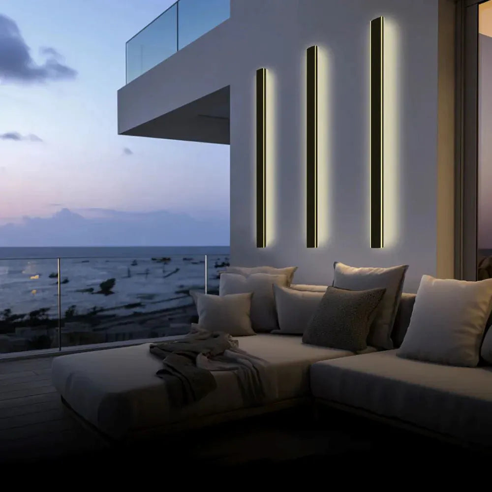 Elune Wall Light Outdoor LED Waterproof Minimalist Metal Cour - 200 Cm - White