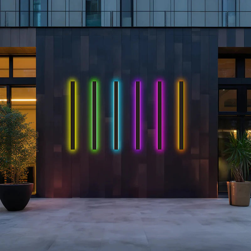 Elune Wall Light Outdoor LED Waterproof Minimalist Metal Cour - 200 Cm - RGB