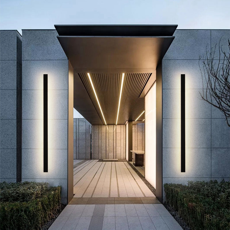Elune Wall Light Outdoor LED Waterproof Minimalist Metal Cour - 30 Cm - White