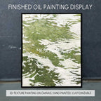 Set of 3 Green And White Triptych Painting