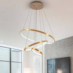 Aluna Pendant Light, Inner Ring Illuminated, White/Black/Gold