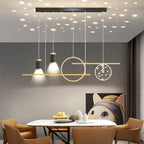 Arisha Modern Metal Starry Pendant Light, Black/White/Gold