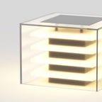Ray Modern Rectangular Metal Outdoor Solar Lamp, Black