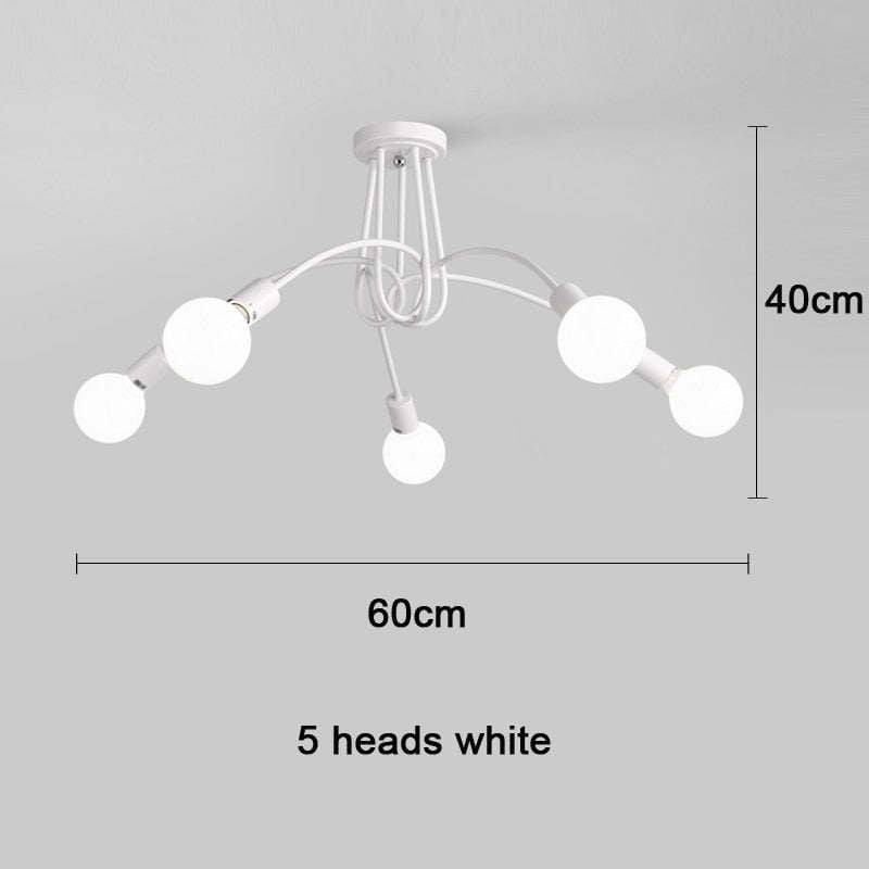 Arisha Modern Linear Curve Metal Ceiling Light, Dining Room/Living Room