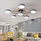 Arisha Ceiling Light, Wood Round for Living Room