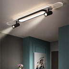 Aim Modern Rectangular LED Metal/ Ceiling Light, Black/White