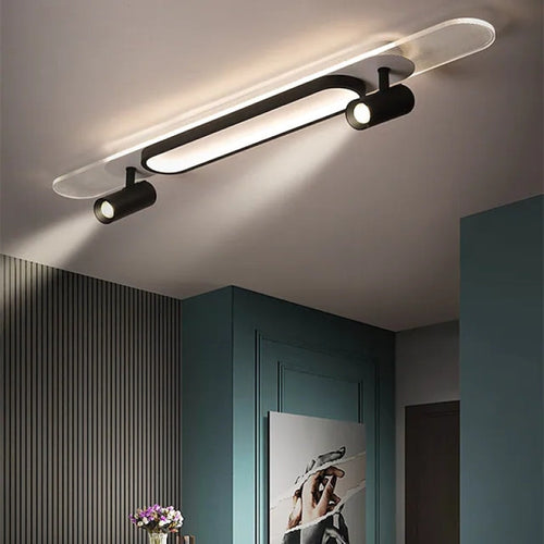 Aim Modern Rectangular LED Metal/ Ceiling Light, Black/White
