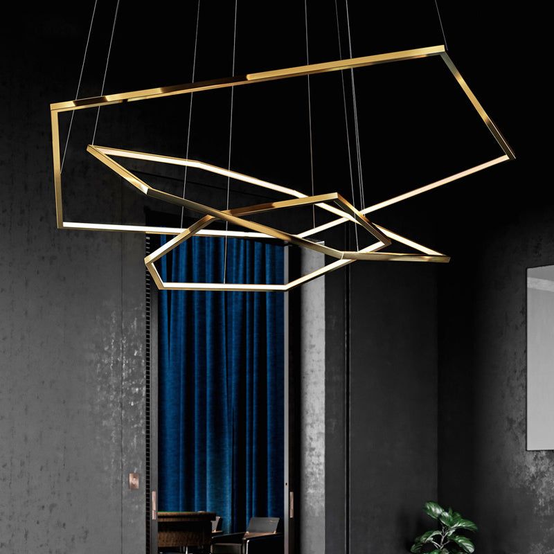 Arisha Minimalist Geomatic Metal Pendant Light, Gold, DIY