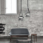 Valentina Modern Nordic Leather/Glass Pendant Light, Grey/White