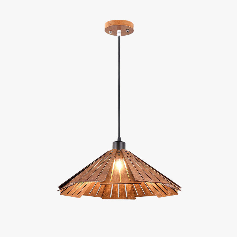 Arisha Retro Pendant Light, Metal & Wood