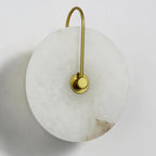 Arisha Round Bedside Wall Light, Artificial Marble, Gold & Black
