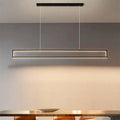 Arisha Modern Metal Vertical Rectangular Pendant Light, Black