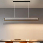 Arisha Modern Metal Vertical Rectangular Pendant Light, Black