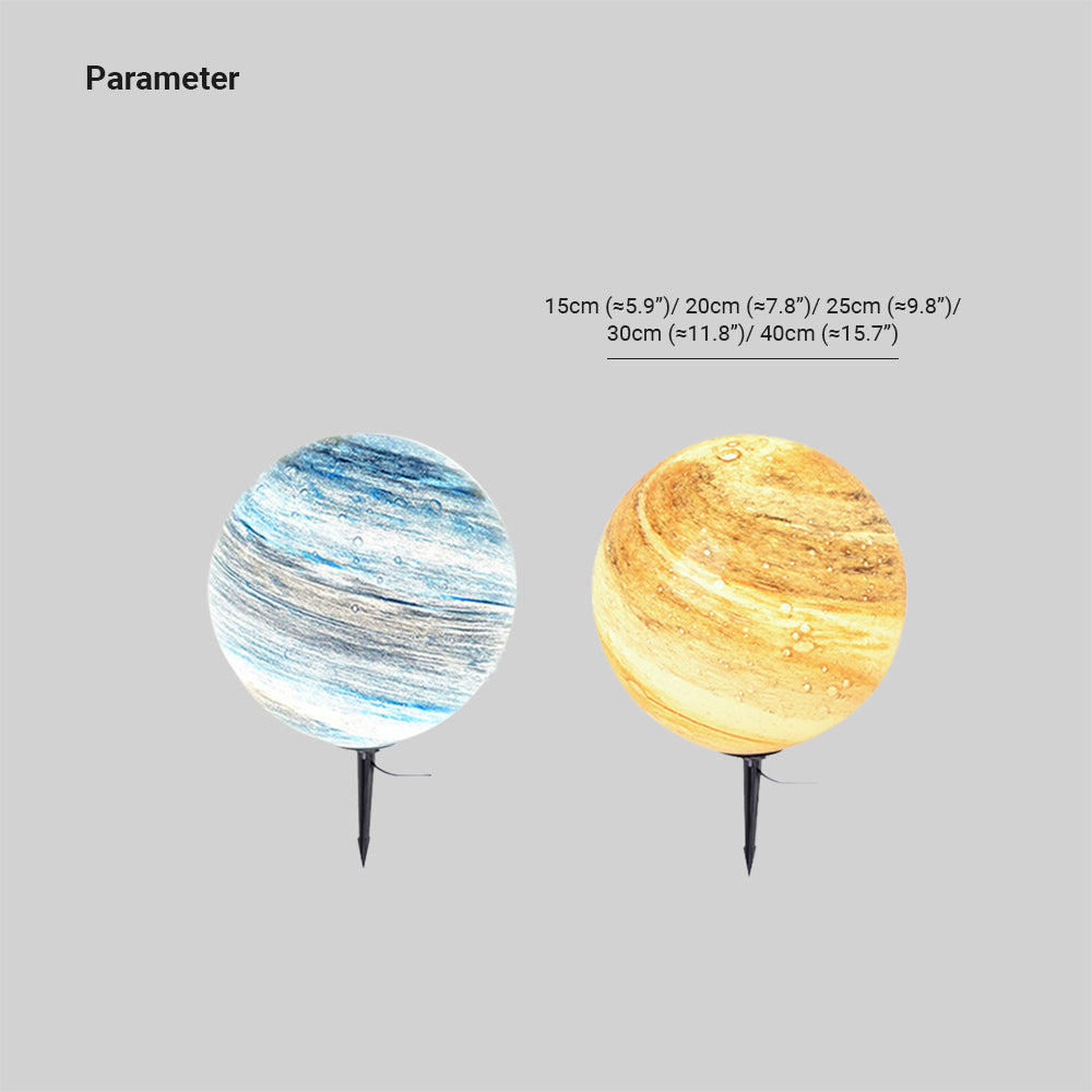 Ray Decorative Solar Planet Outdoor Ground Light, Milk Curry/Blue