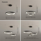 Arisha Pendant Light Rond Modern,  Black/White, Dining Room