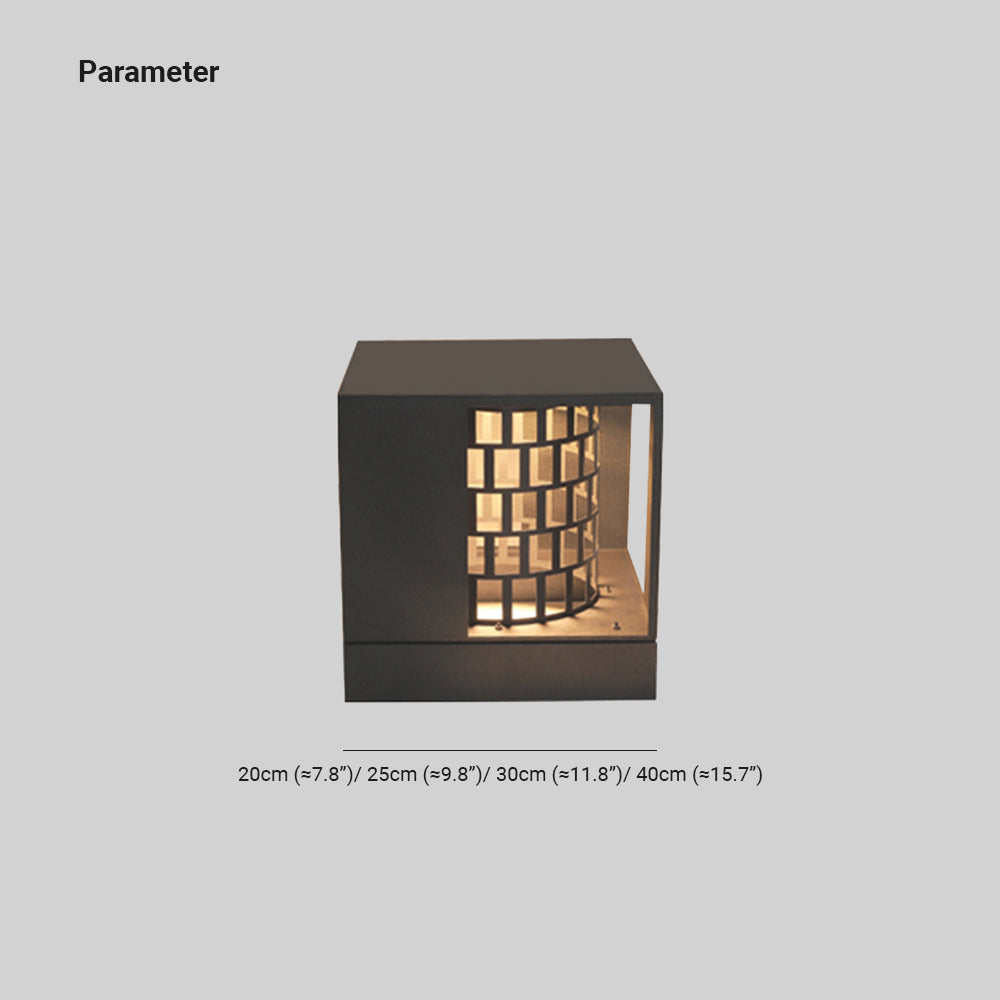 Ray Modern Pattern Metal Outdoor Table Lamps, Black