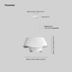 Ritta French Country Fabric/Metal Pendant Light, White
