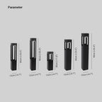 Ray Metal Rectangular Hollow Outdoor Path Light, Black