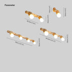Muto Modern Square Globe Metal/Wood Wall Lamp, Vanity Light